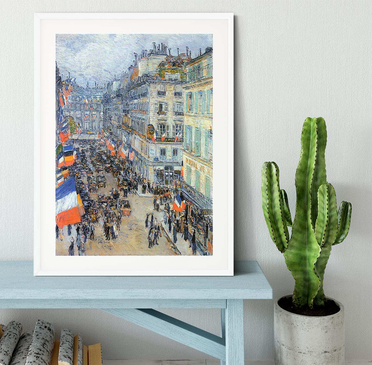 The 14th July Rue Daunou by Hassam Framed Print - Canvas Art Rocks - 5