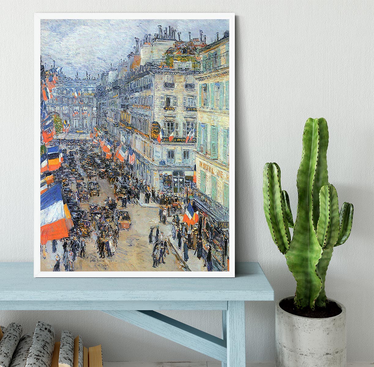 The 14th July Rue Daunou by Hassam Framed Print - Canvas Art Rocks -6