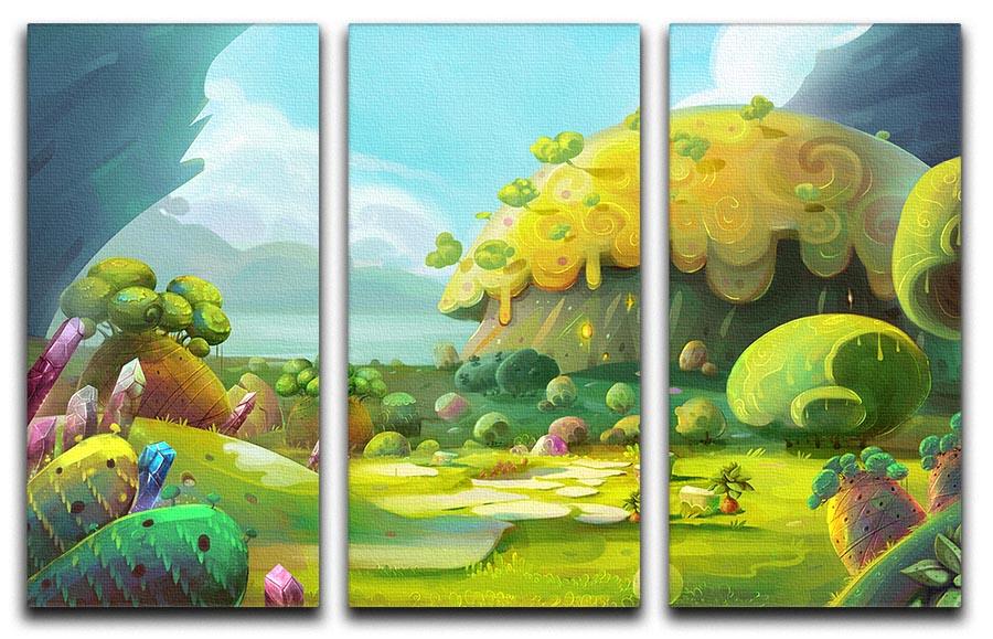 The Adventure of The Tiny Bird 3 Split Panel Canvas Print - Canvas Art Rocks - 1