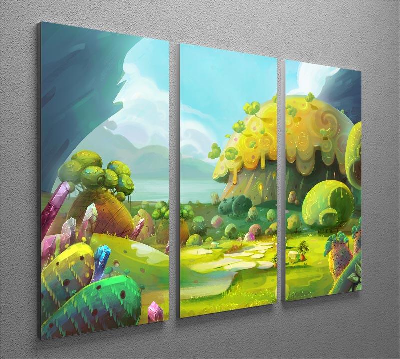 The Adventure of The Tiny Bird 3 Split Panel Canvas Print - Canvas Art Rocks - 2
