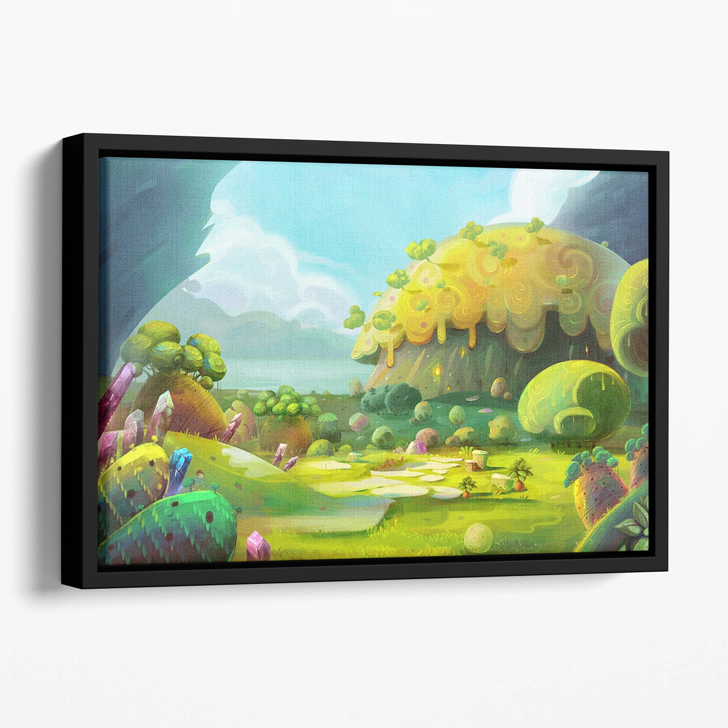 The Adventure of The Tiny Bird Floating Framed Canvas