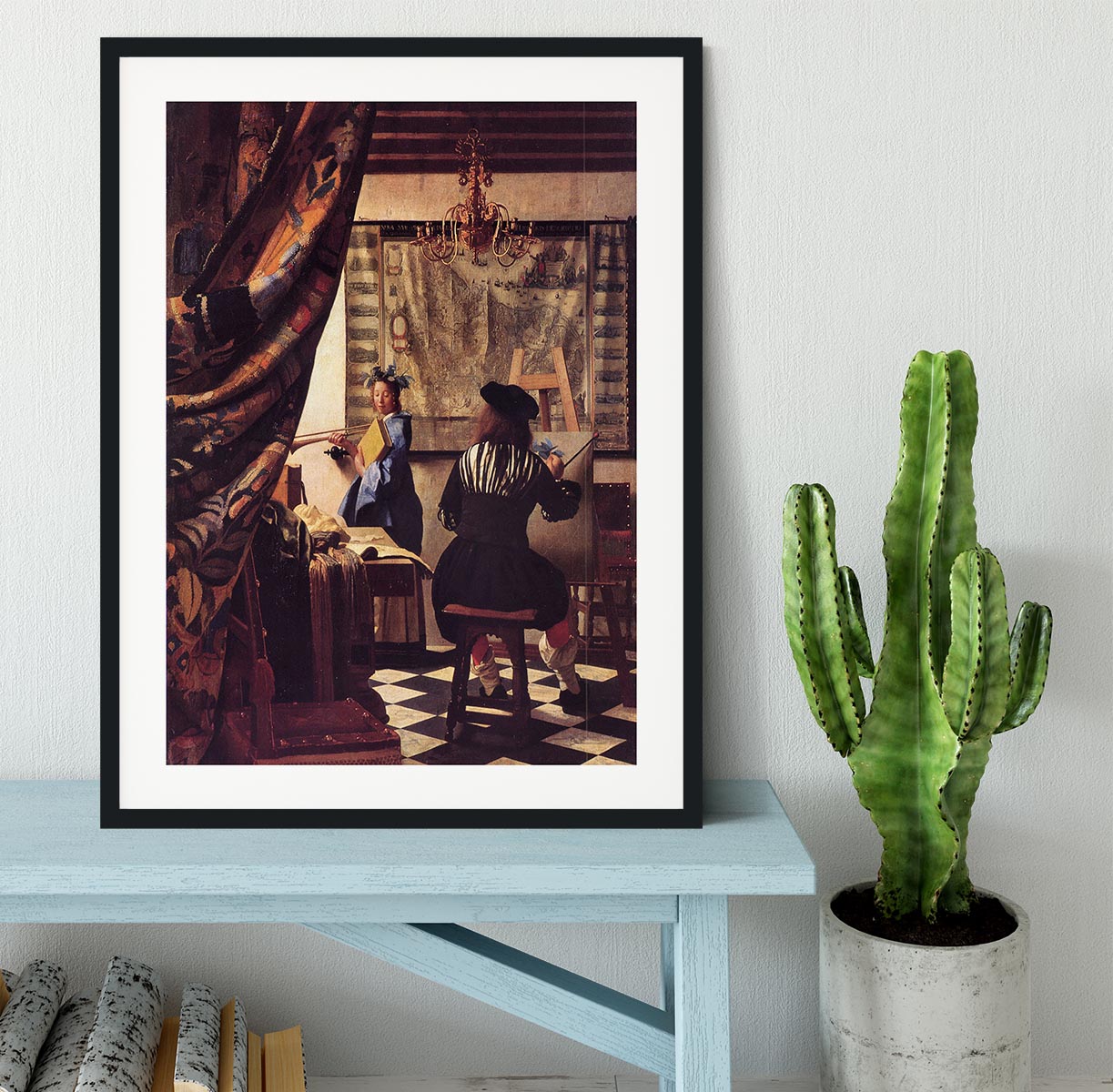 The Allegory of Painting by Vermeer Framed Print - Canvas Art Rocks - 1