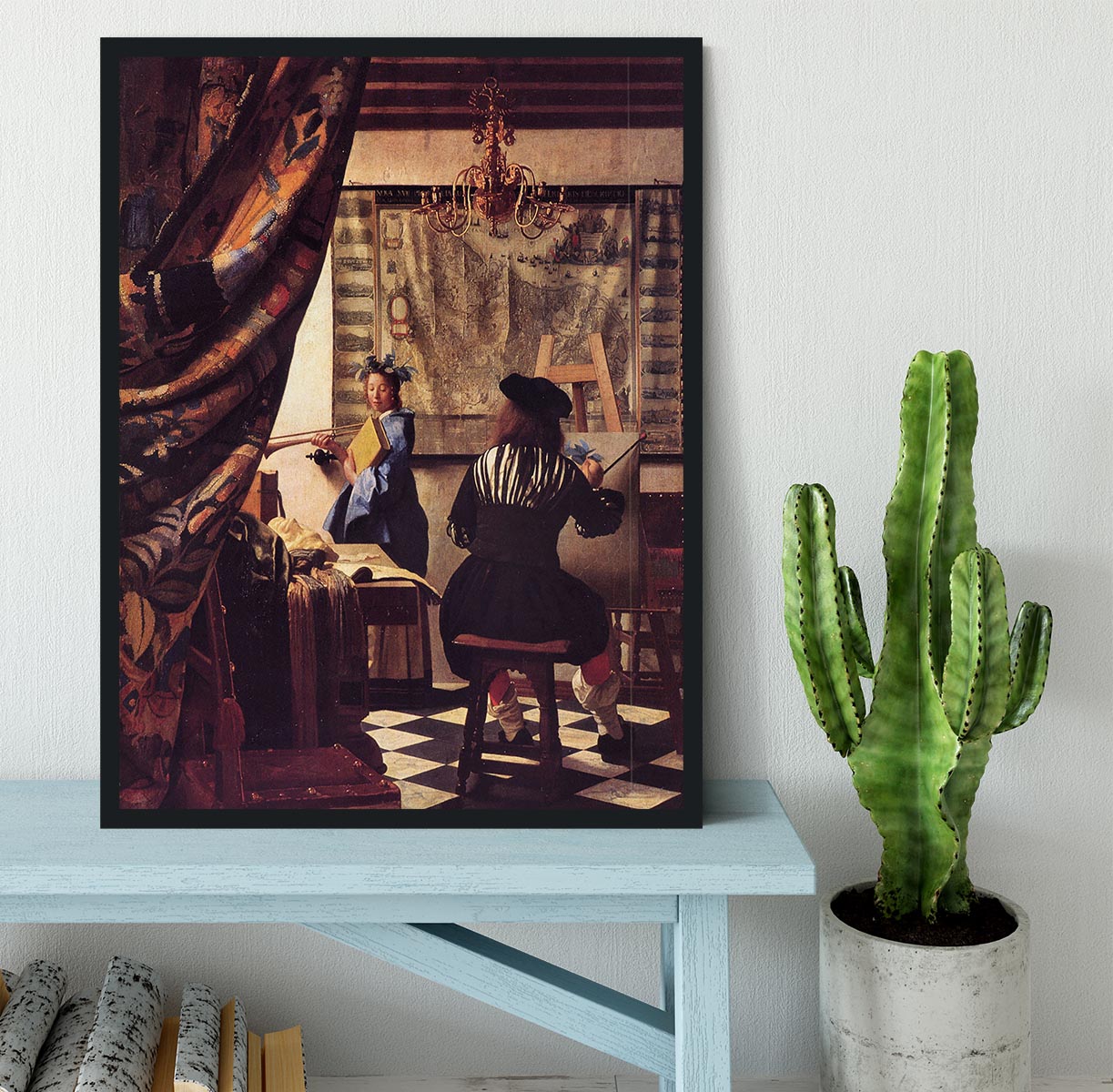 The Allegory of Painting by Vermeer Framed Print - Canvas Art Rocks - 2