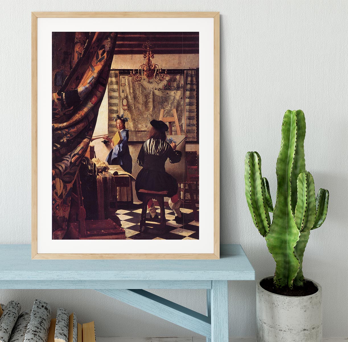 The Allegory of Painting by Vermeer Framed Print - Canvas Art Rocks - 3