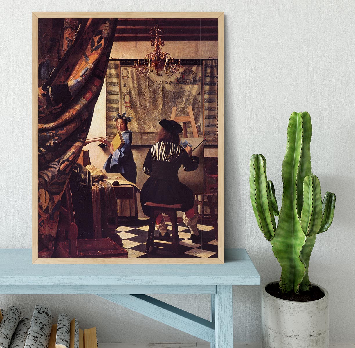 The Allegory of Painting by Vermeer Framed Print - Canvas Art Rocks - 4