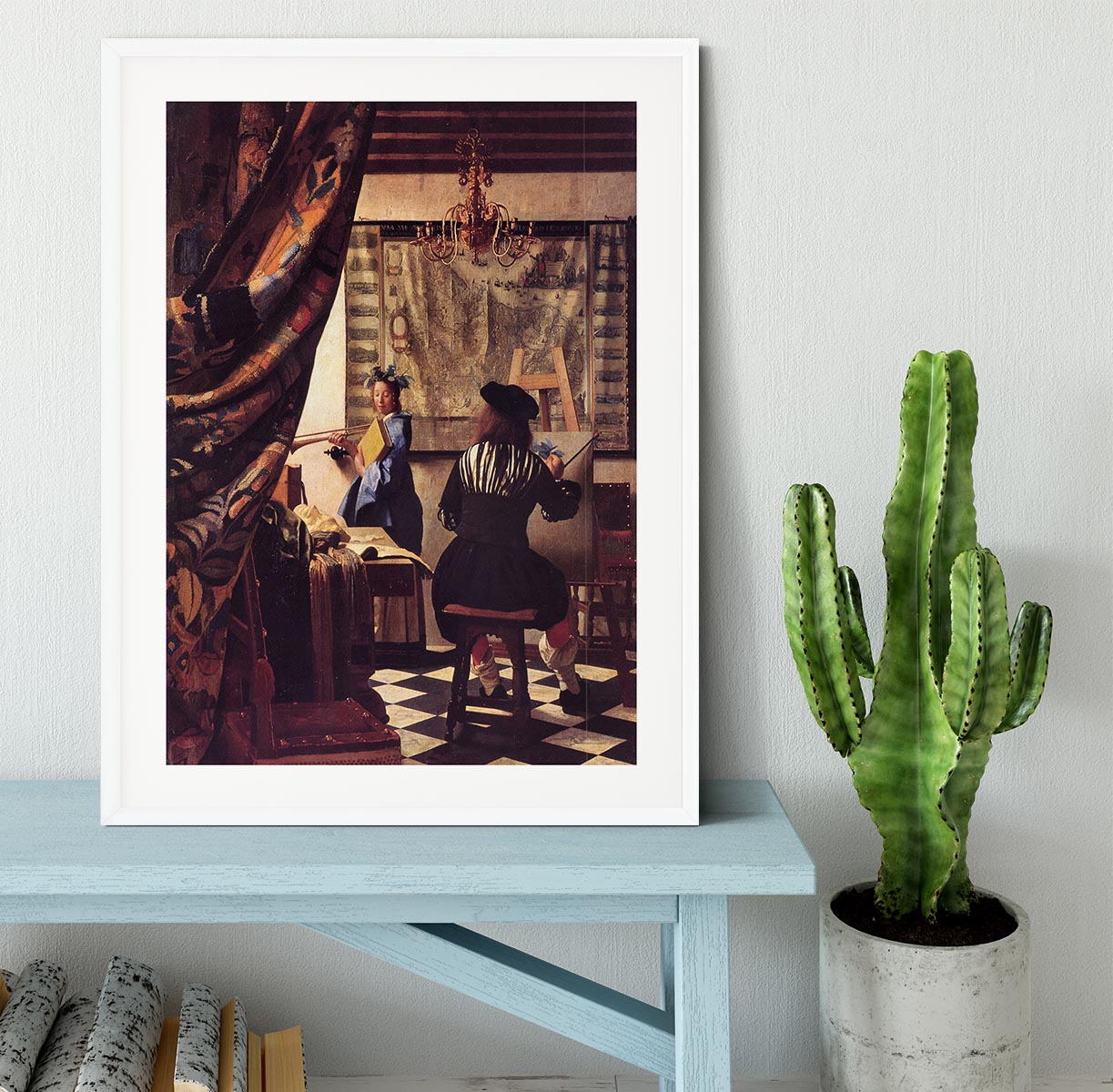 The Allegory of Painting by Vermeer Framed Print - Canvas Art Rocks - 5