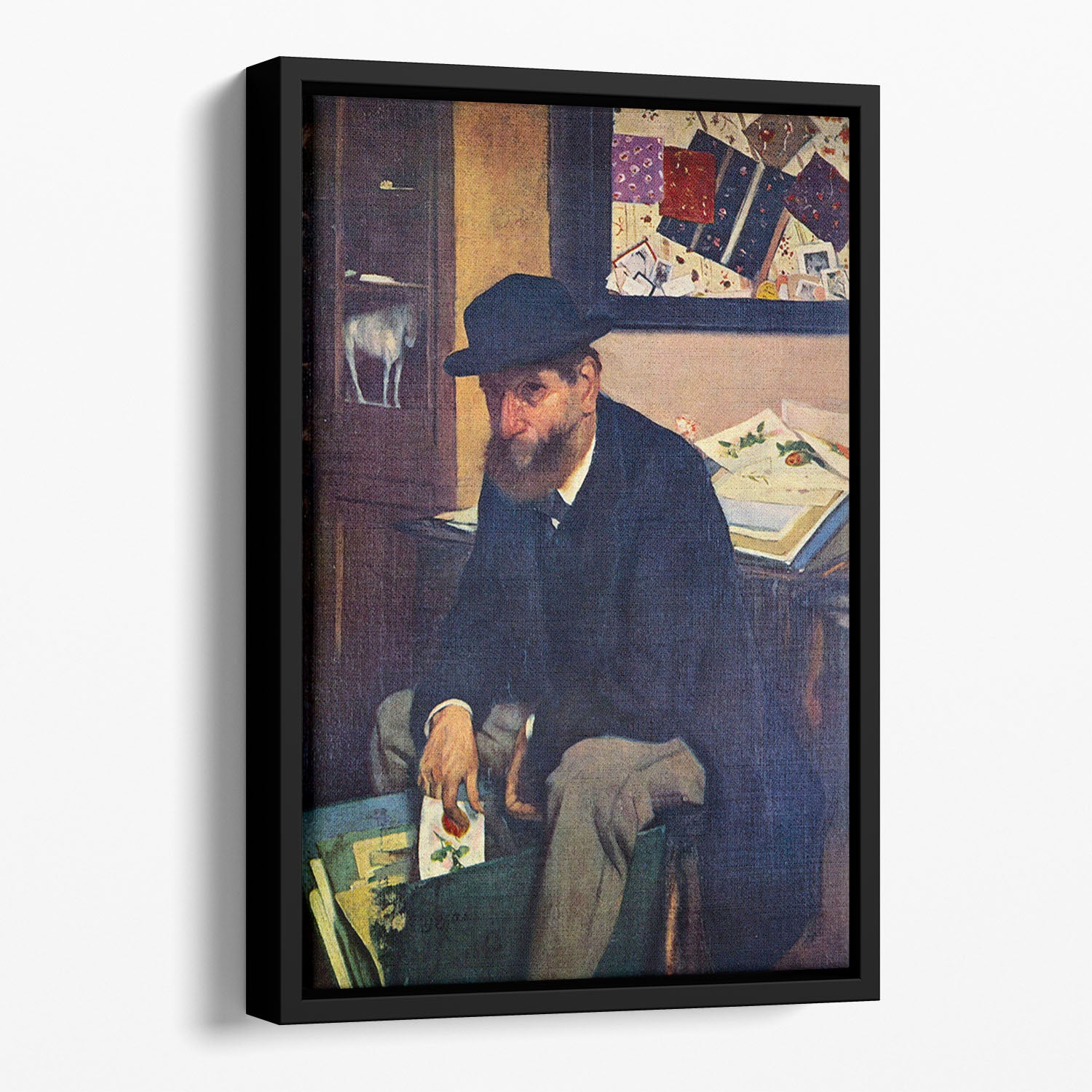 The Amateur by Degas Floating Framed Canvas