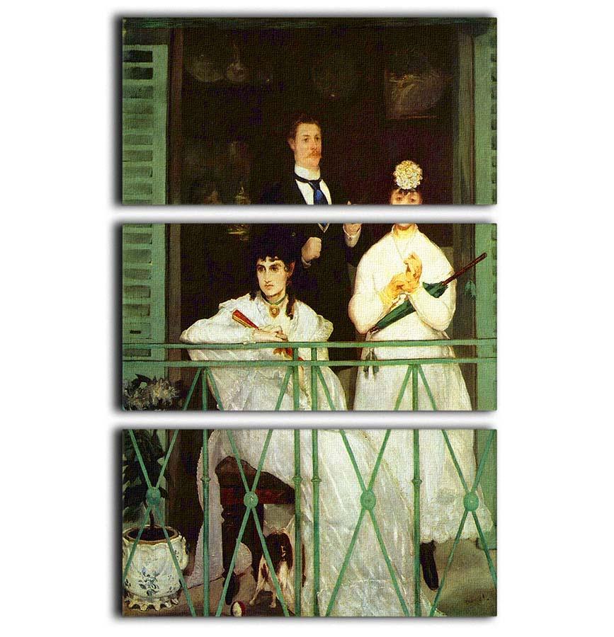 The Balcony by Manet 3 Split Panel Canvas Print - Canvas Art Rocks - 1
