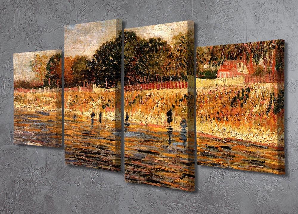 The Banks of the Seine by Van Gogh 4 Split Panel Canvas - Canvas Art Rocks - 2