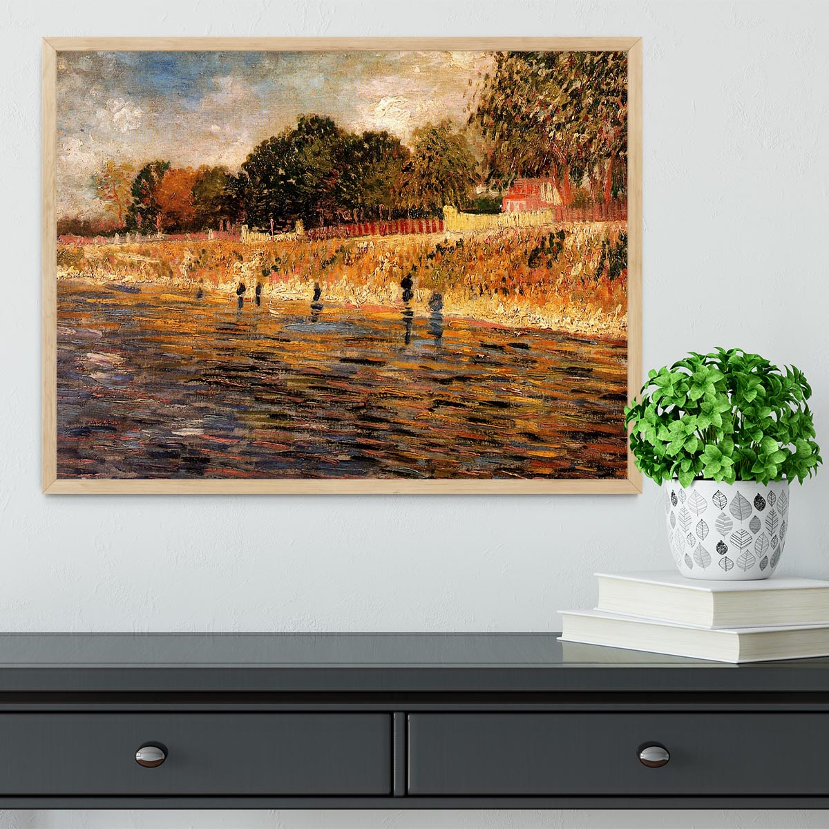 The Banks of the Seine by Van Gogh Framed Print - Canvas Art Rocks - 4