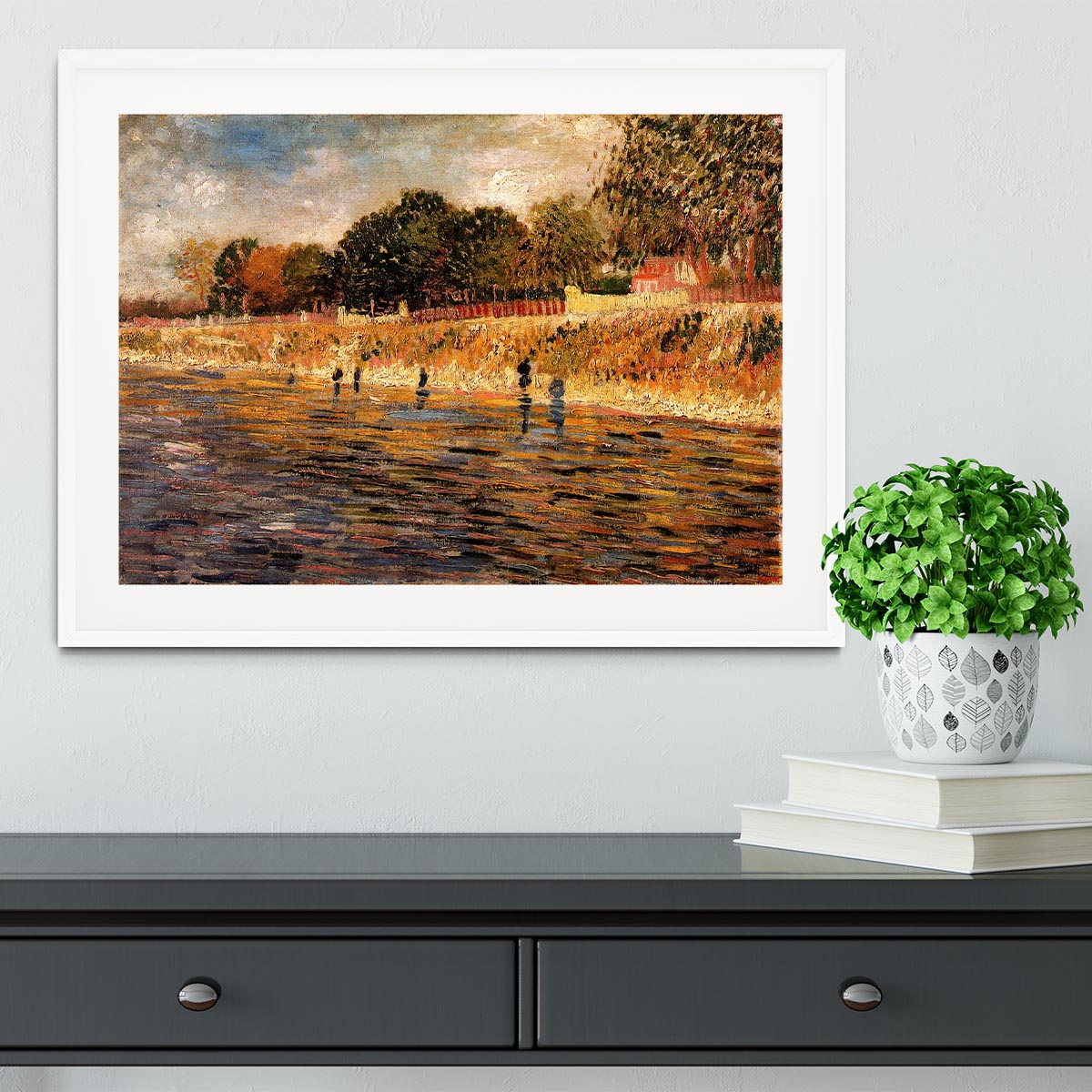 The Banks of the Seine by Van Gogh Framed Print - Canvas Art Rocks - 5