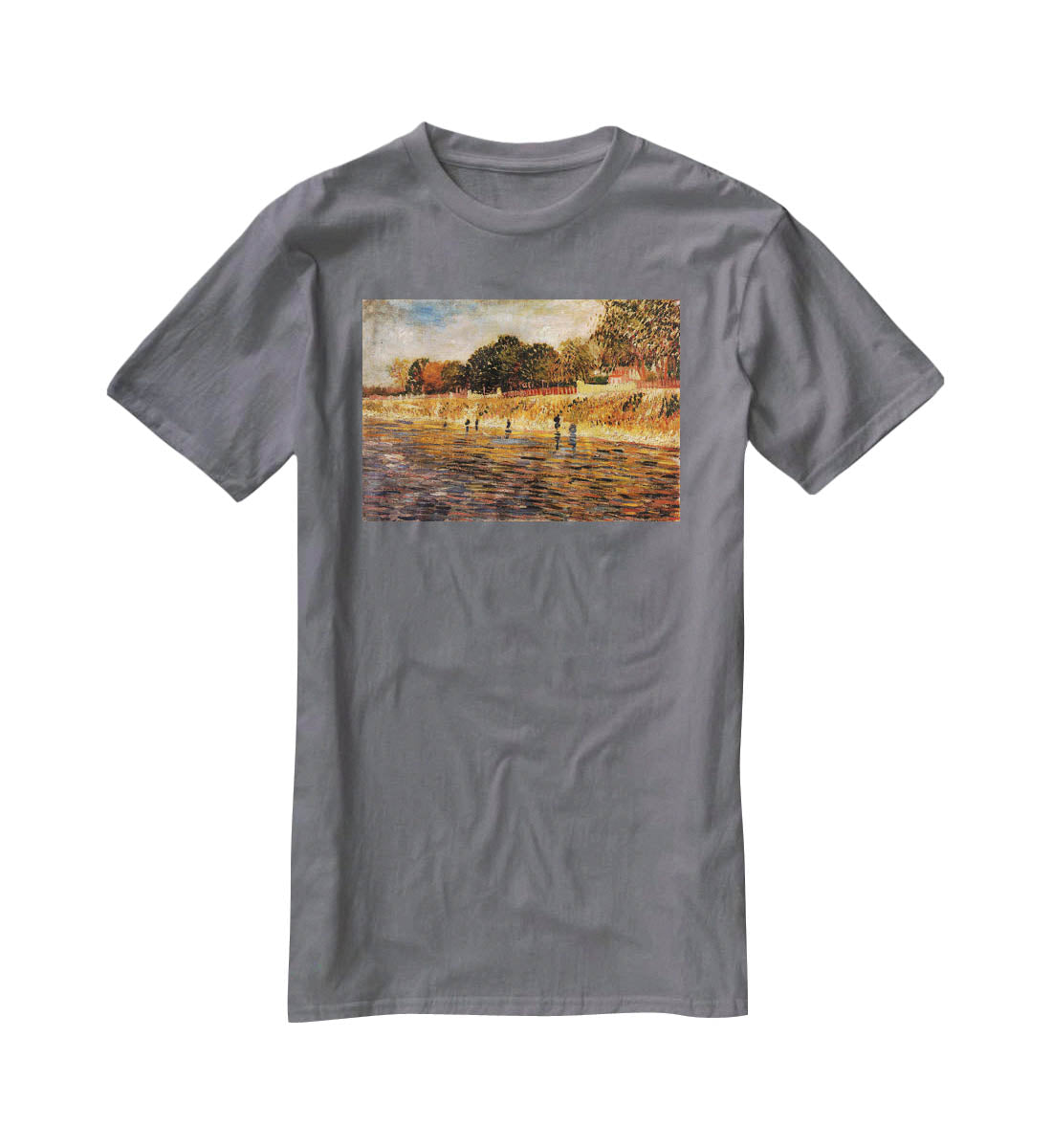 The Banks of the Seine by Van Gogh T-Shirt - Canvas Art Rocks - 3