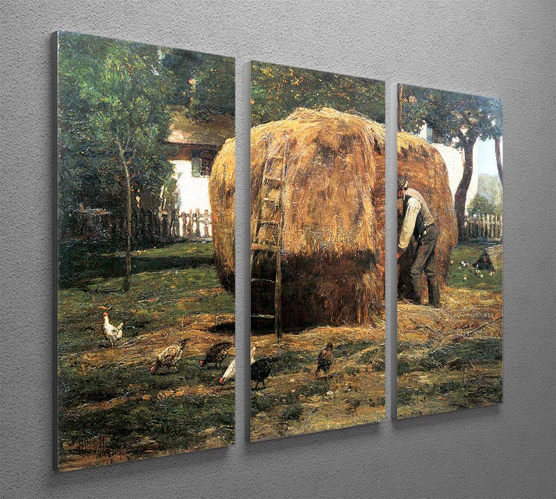 The Barnyard by Hassam 3 Split Panel Canvas Print - Canvas Art Rocks - 2