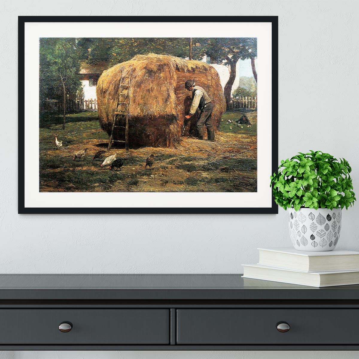 The Barnyard by Hassam Framed Print - Canvas Art Rocks - 1