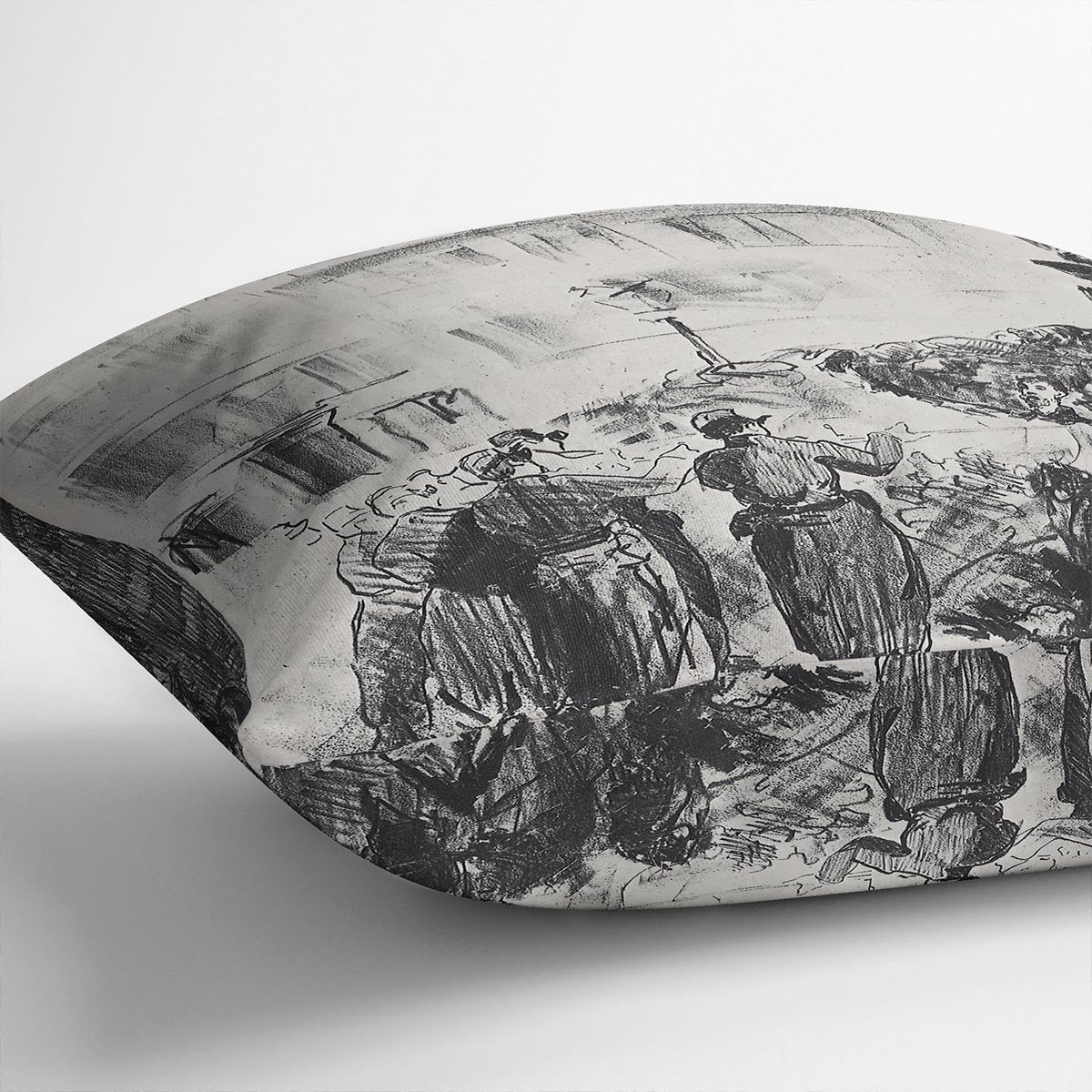The Barricade by Manet Cushion