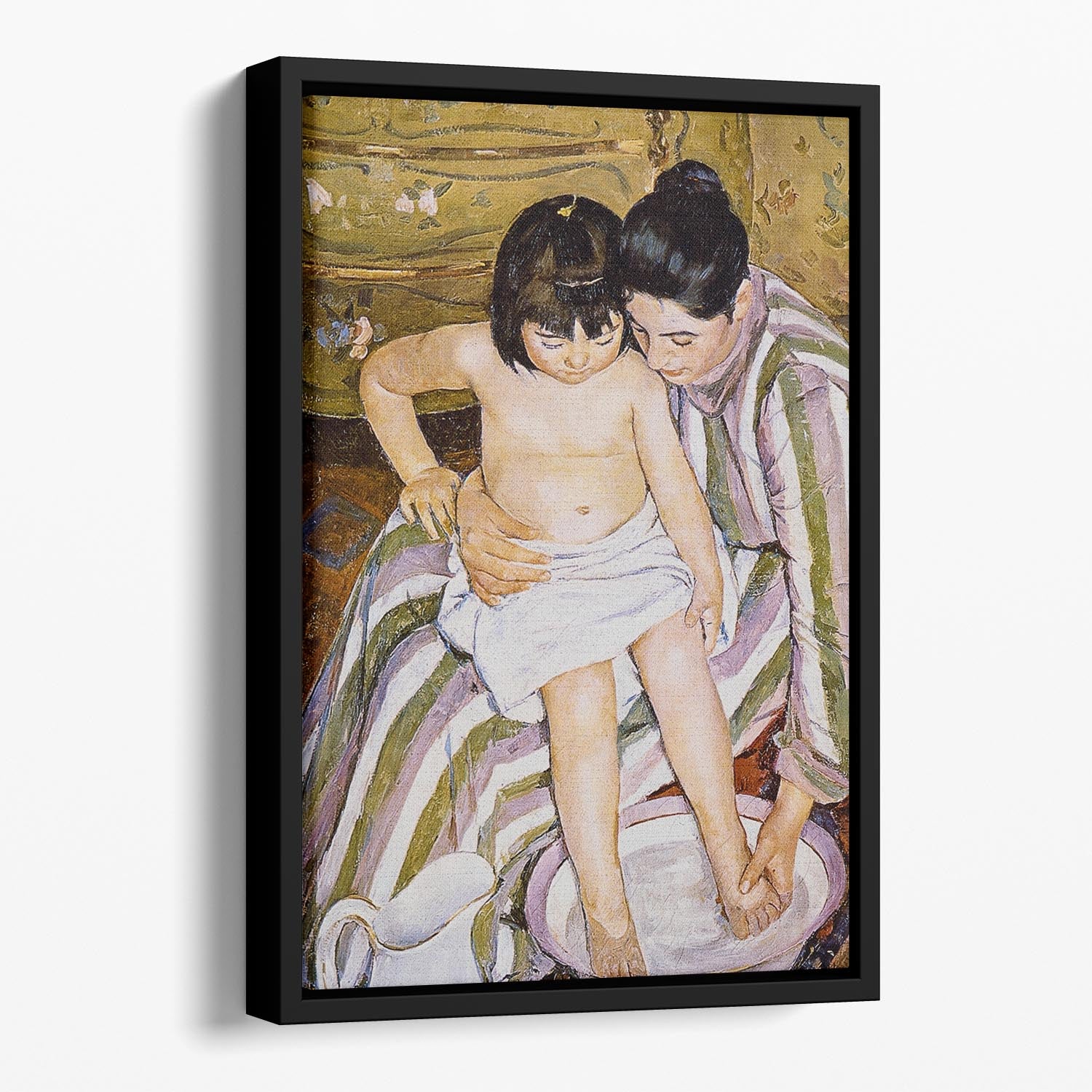 The Bath by Renoir Floating Framed Canvas