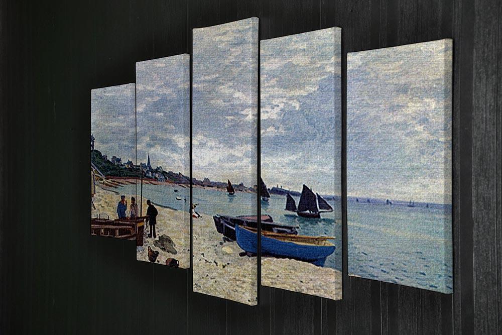 The Beach at Sainte Adresse 2 by Monet 5 Split Panel Canvas - Canvas Art Rocks - 2