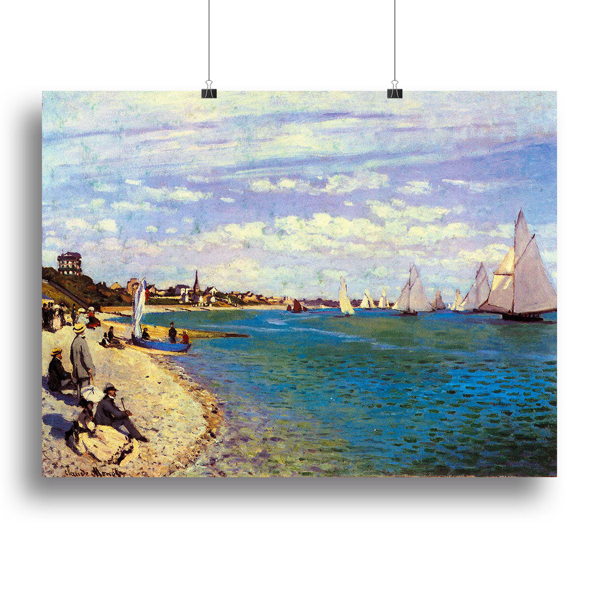The Beach at Sainte Adresse by Monet Canvas Print or Poster - Canvas Art Rocks - 2