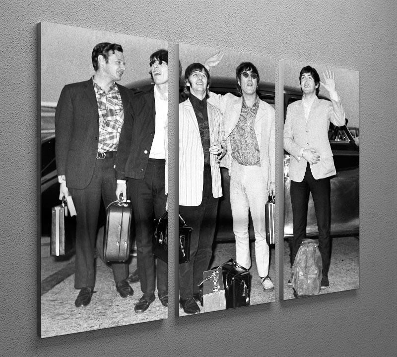 The Beatles and Brian Epstein at London Airport 3 Split Panel Canvas Print - Canvas Art Rocks - 2