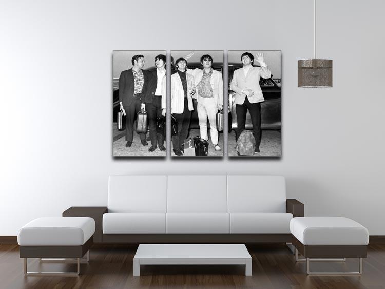 The Beatles and Brian Epstein at London Airport 3 Split Panel Canvas Print - Canvas Art Rocks - 3