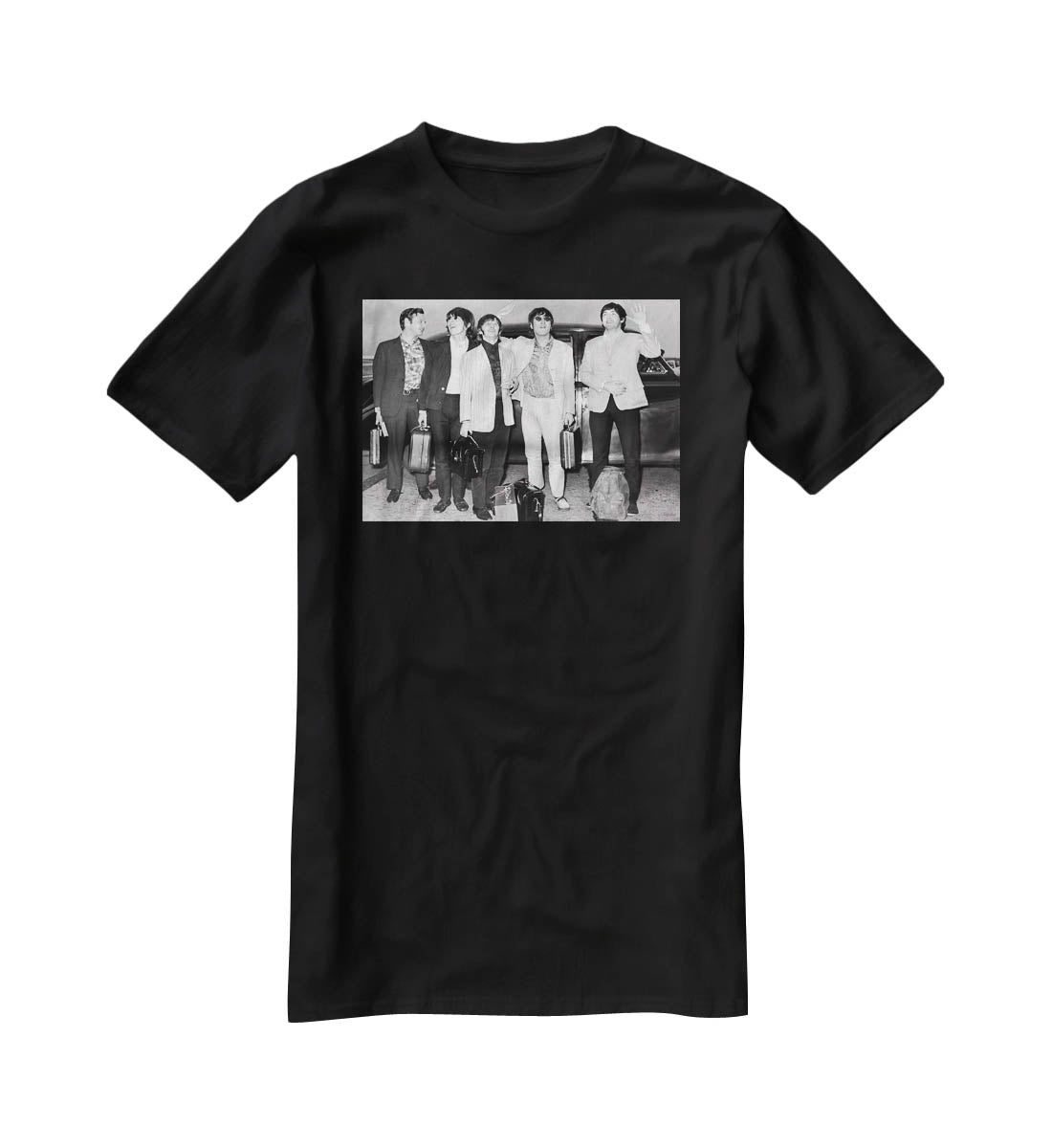 The Beatles and Brian Epstein at London Airport T-Shirt - Canvas Art Rocks - 1
