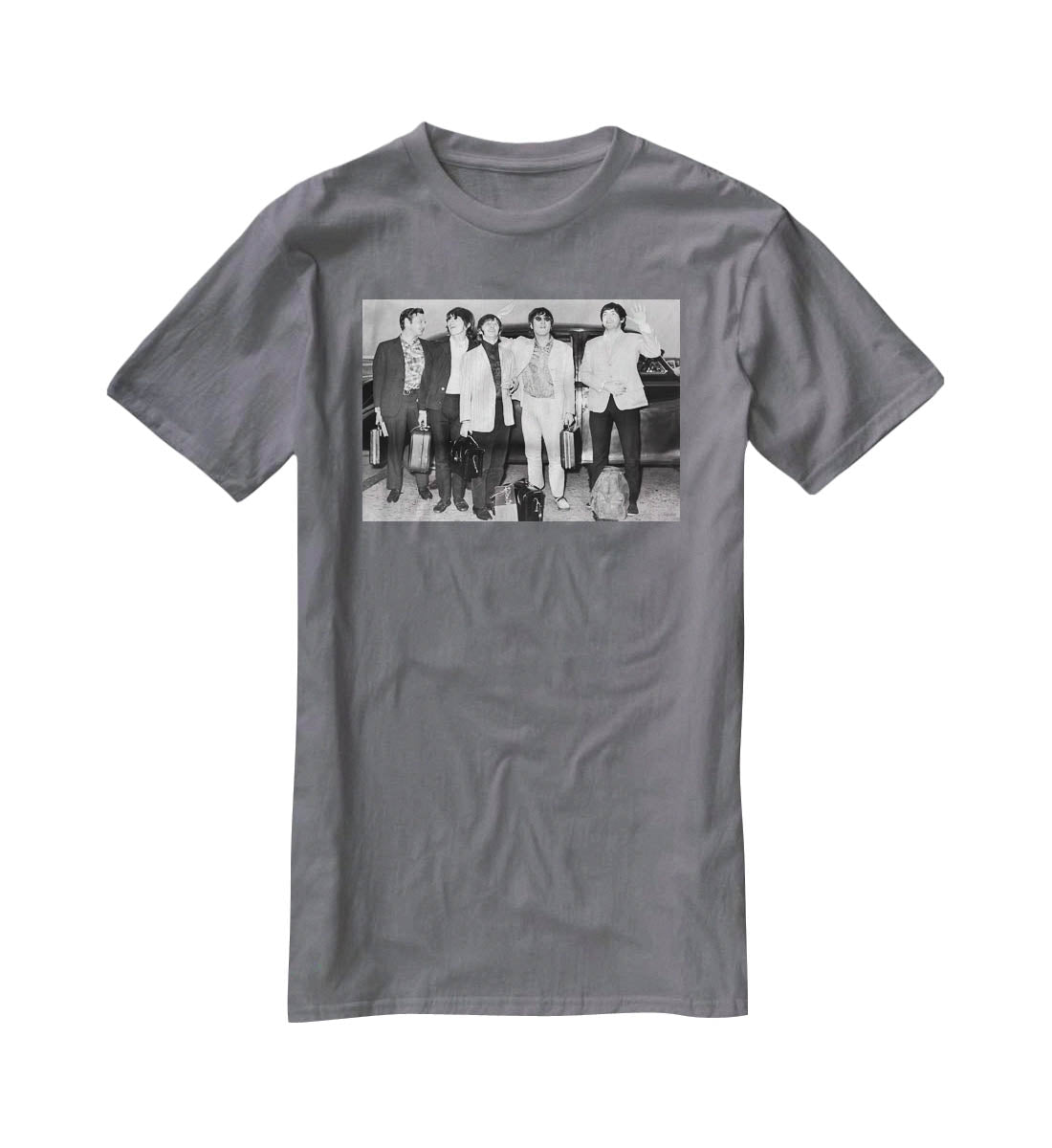 The Beatles and Brian Epstein at London Airport T-Shirt - Canvas Art Rocks - 3