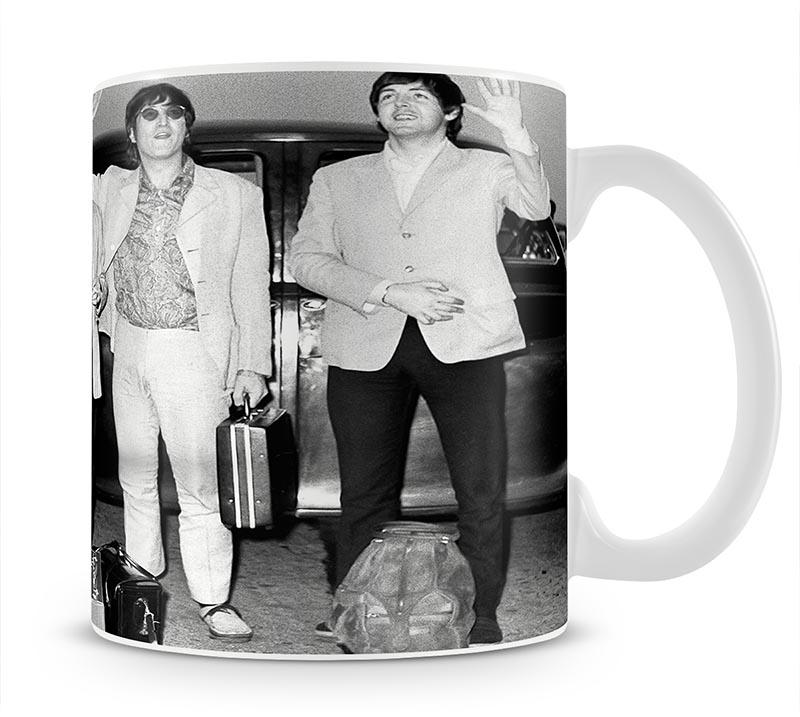 The Beatles and Brian Epstein at London Airport Mug - Canvas Art Rocks - 1