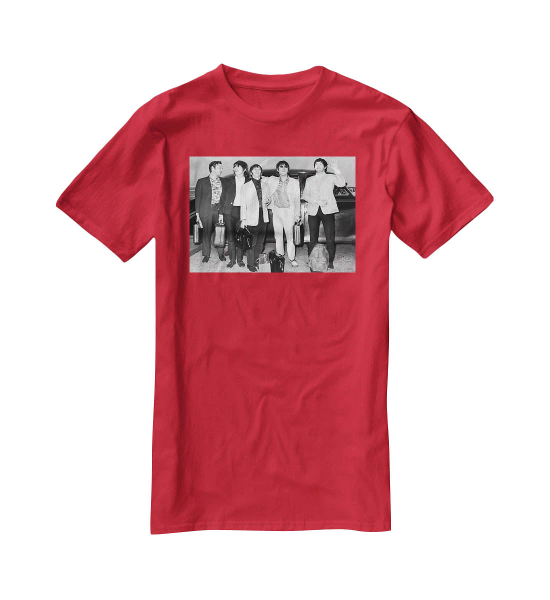 The Beatles and Brian Epstein at London Airport T-Shirt - Canvas Art Rocks - 4