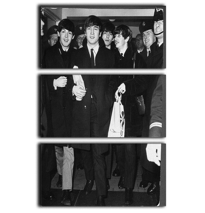 The Beatles arrive at London Airport 3 Split Panel Canvas Print - Canvas Art Rocks - 1