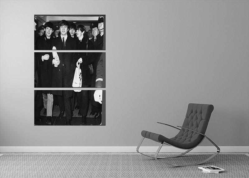 The Beatles arrive at London Airport 3 Split Panel Canvas Print - Canvas Art Rocks - 2