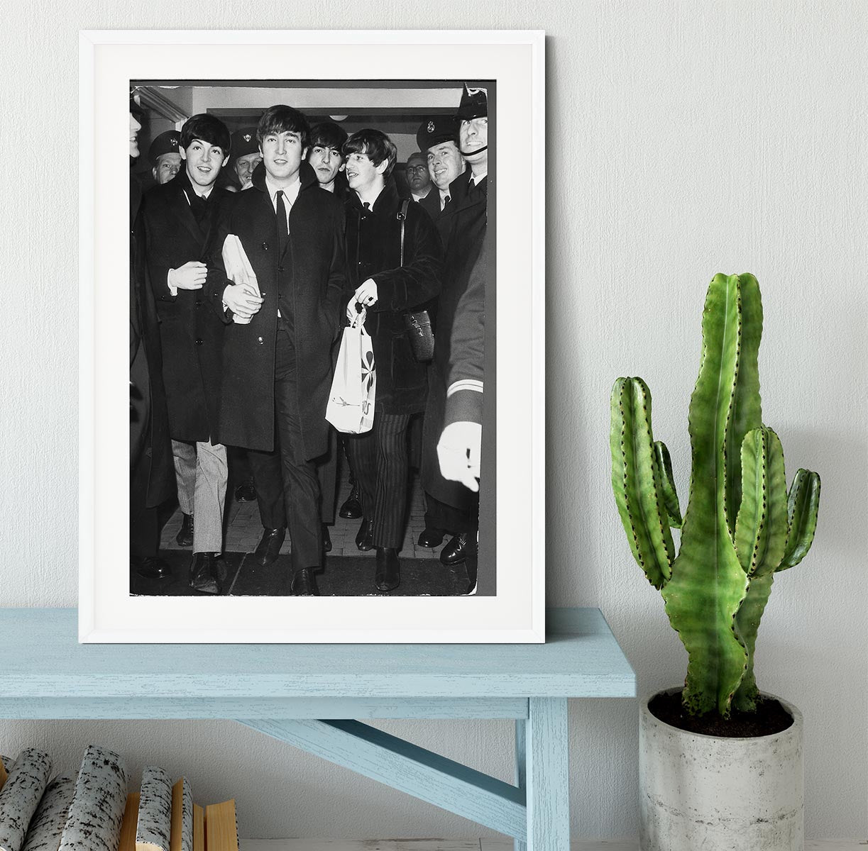 The Beatles arrive at London Airport Framed Print - Canvas Art Rocks - 5