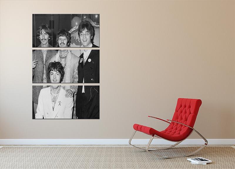 The Beatles at Abbey Road Studios 3 Split Panel Canvas Print - Canvas Art Rocks - 2