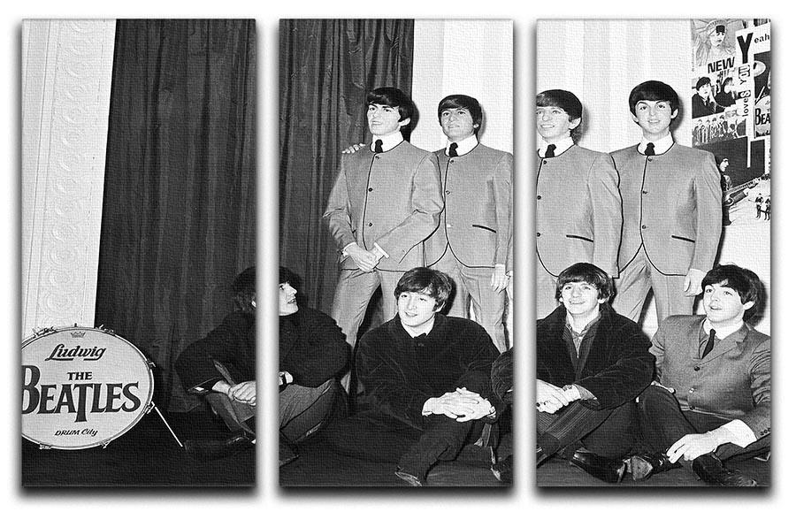 The Beatles at Madame Tussauds 3 Split Panel Canvas Print - Canvas Art Rocks - 1