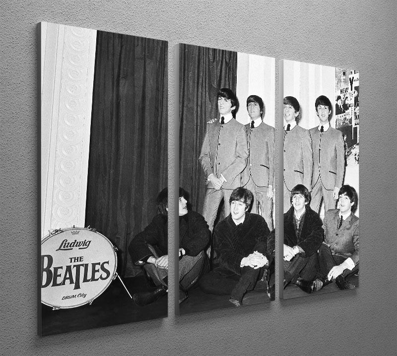The Beatles at Madame Tussauds 3 Split Panel Canvas Print - Canvas Art Rocks - 2