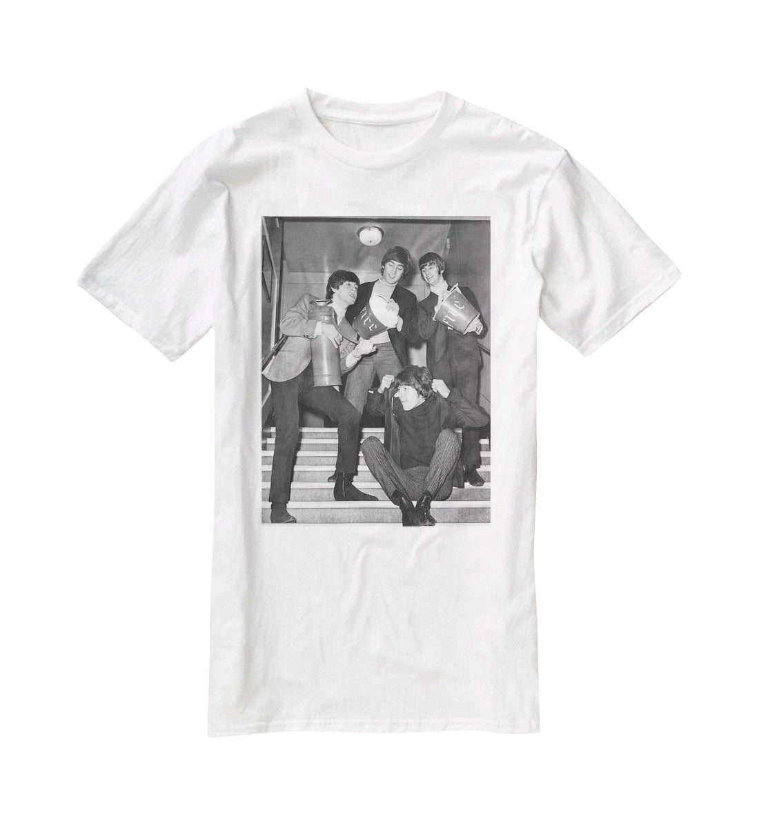 The Beatles backstage at the Liverpool Empire T-Shirt - Canvas Art Rocks - 5