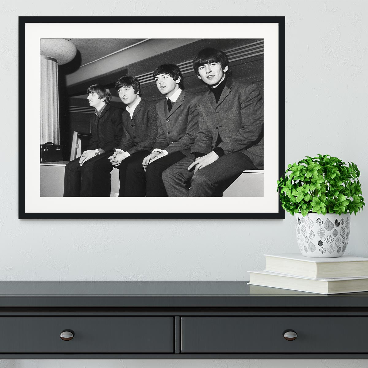 The Beatles backstage in Edinburgh Framed Print - Canvas Art Rocks - 1