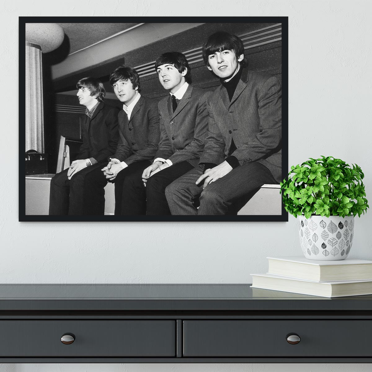The Beatles backstage in Edinburgh Framed Print - Canvas Art Rocks - 2