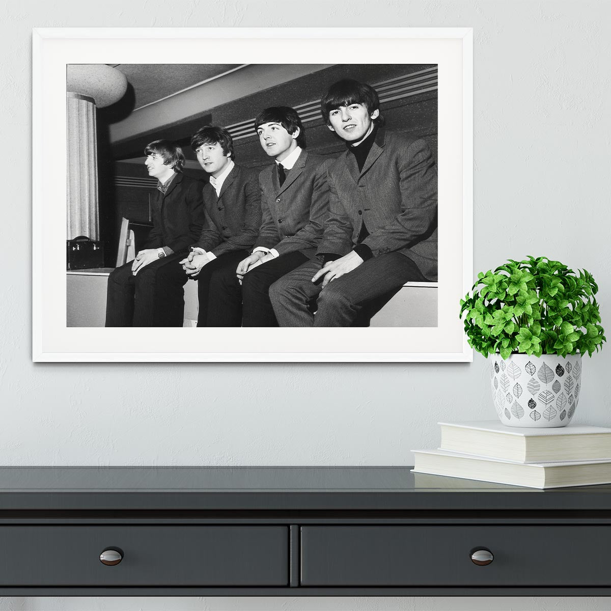 The Beatles backstage in Edinburgh Framed Print - Canvas Art Rocks - 5