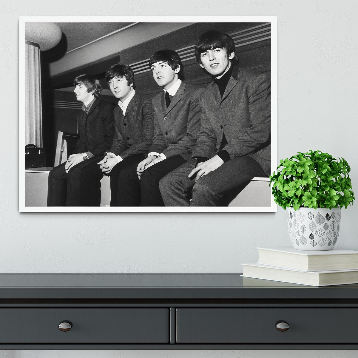 The Beatles backstage in Edinburgh Framed Print - Canvas Art Rocks -6