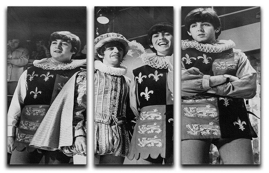 The Beatles dressed in Elizabethan costume for a TV show 3 Split Panel Canvas Print - Canvas Art Rocks - 1