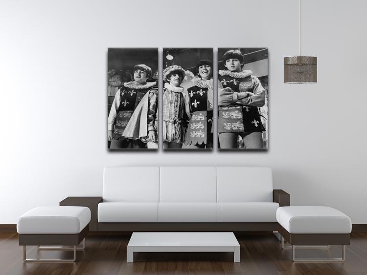 The Beatles dressed in Elizabethan costume for a TV show 3 Split Panel Canvas Print - Canvas Art Rocks - 3