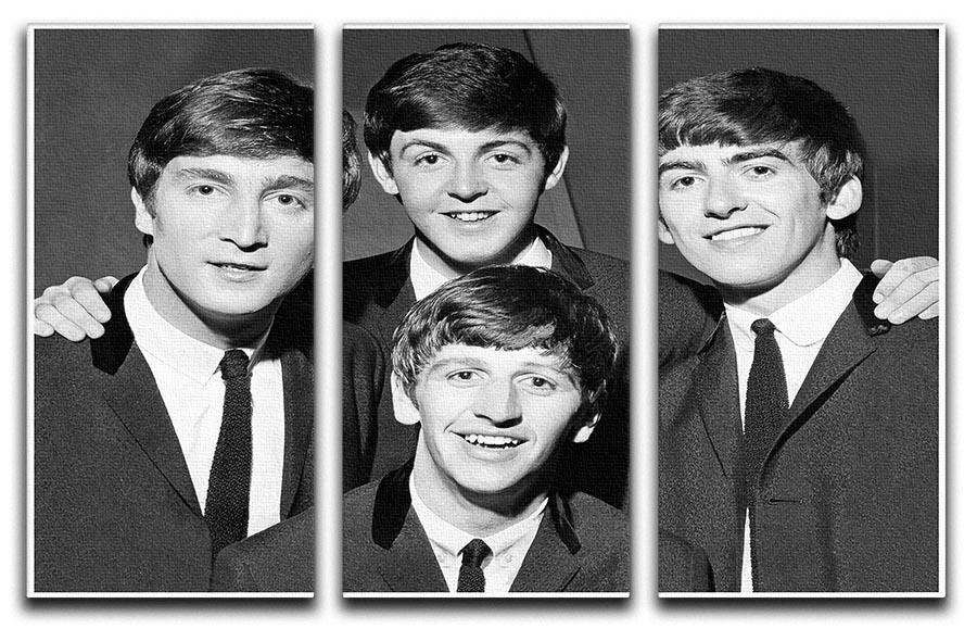 The Beatles in 1963 3 Split Panel Canvas Print - Canvas Art Rocks - 1