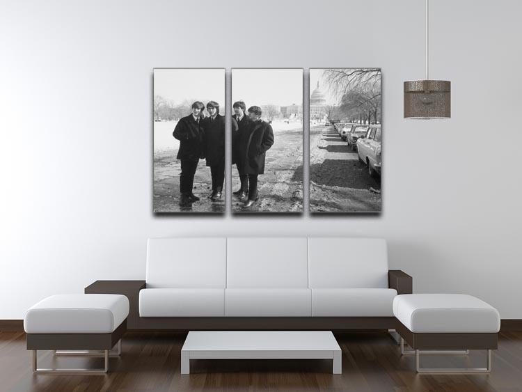 The Beatles in Washington 3 Split Panel Canvas Print - Canvas Art Rocks - 3