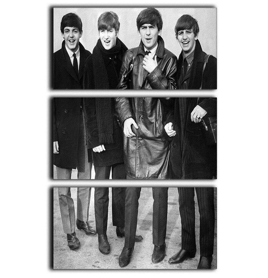 The Beatles in overcoats in 1963 3 Split Panel Canvas Print - Canvas Art Rocks - 1