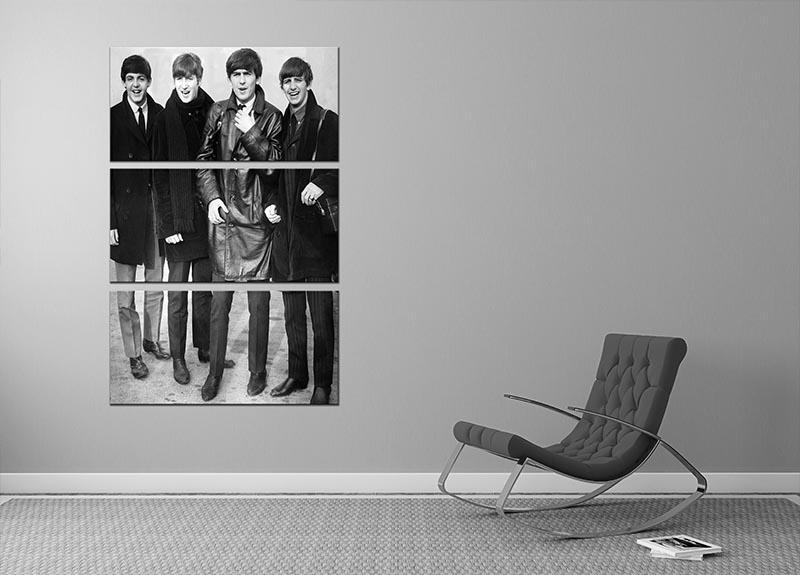 The Beatles in overcoats in 1963 3 Split Panel Canvas Print - Canvas Art Rocks - 2