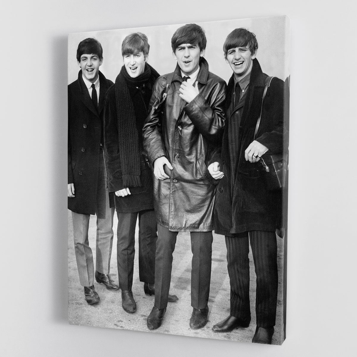 The Beatles in overcoats in 1963 Canvas Print or Poster - Canvas Art Rocks - 1