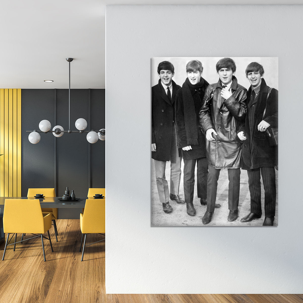 The Beatles in overcoats in 1963 Canvas Print or Poster - Canvas Art Rocks - 4