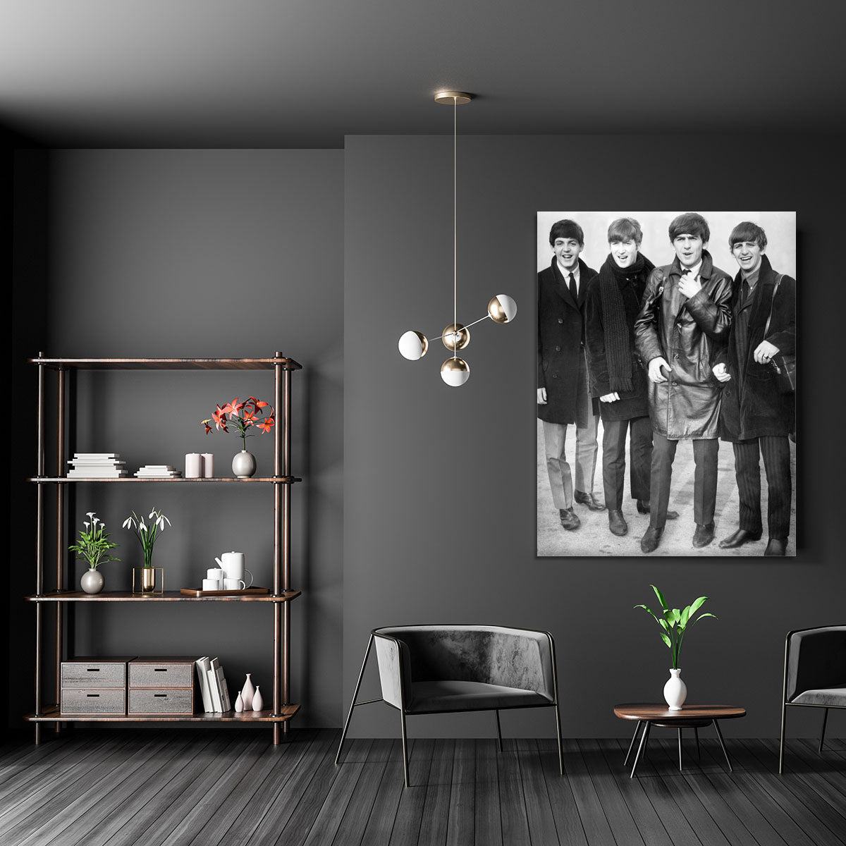 The Beatles in overcoats in 1963 Canvas Print or Poster - Canvas Art Rocks - 5