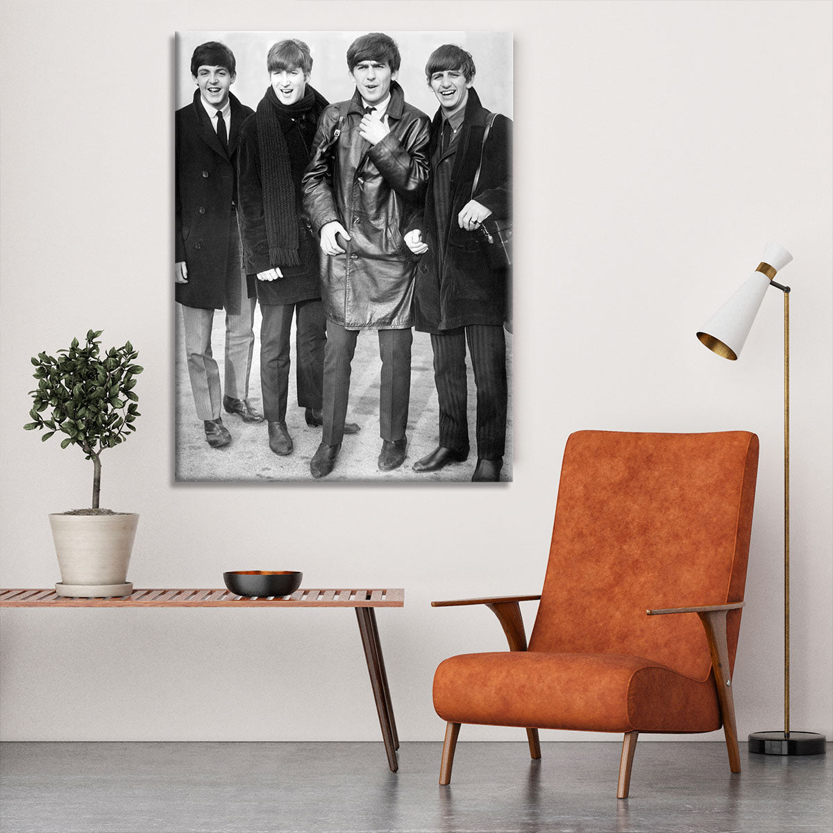 The Beatles in overcoats in 1963 Canvas Print or Poster - Canvas Art Rocks - 6