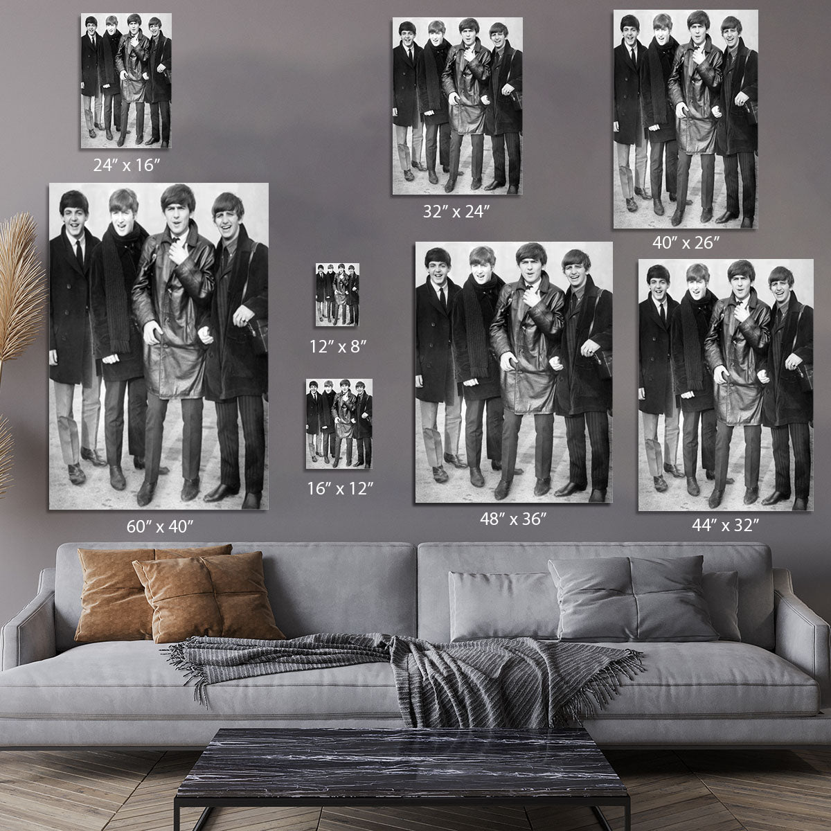 The Beatles in overcoats in 1963 Canvas Print or Poster - Canvas Art Rocks - 7